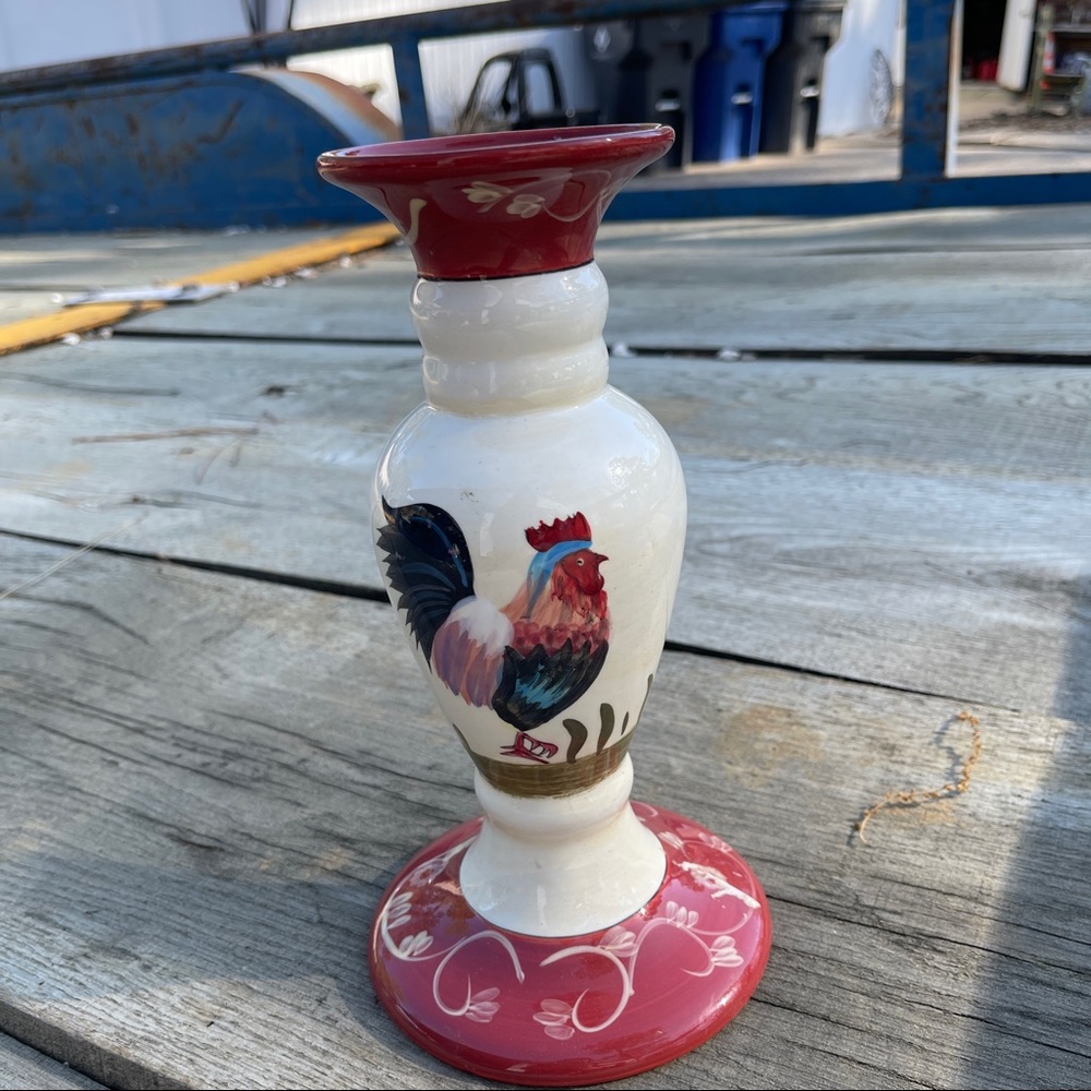 Home interior rooster candlestick